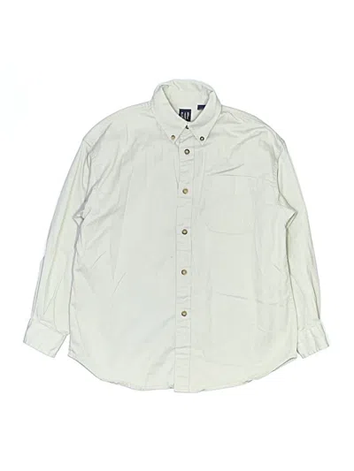 Pre-owned Gap Kids' Long Sleeve Button Down Shirt In Ivory