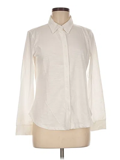 Gap Long Sleeve Button Down Shirt In Ivory