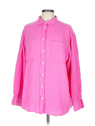 Pre-owned Gap Long Sleeve Button Down Shirt In Pink