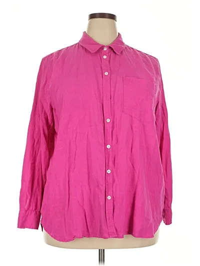 Pre-owned Gap Long Sleeve Button Down Shirt In Pink