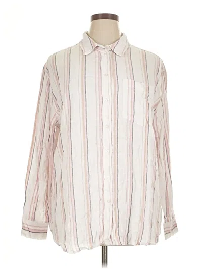 Gap Long Sleeve Button Down Shirt In Pink