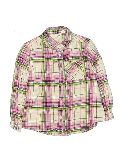 Pre-owned Gap Kids' Long Sleeve Button Down Shirt In Pink