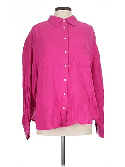 Pre-owned Gap Long Sleeve Button Down Shirt In Pink