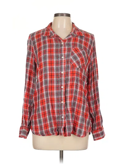 Pre-owned Gap Long Sleeve Button Down Shirt In Red