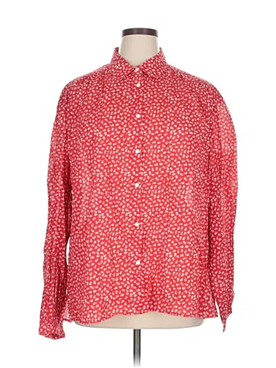 Pre-owned Gap Long Sleeve Button Down Shirt In Red