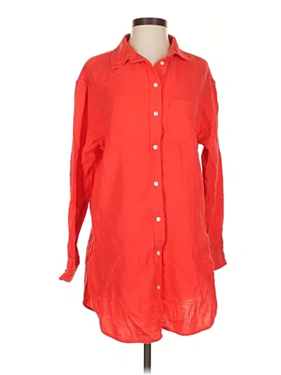 Pre-owned Gap Long Sleeve Button Down Shirt In Red