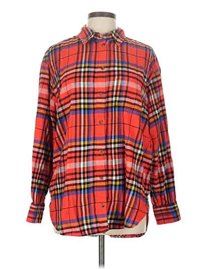 Pre-owned Gap Long Sleeve Button Down Shirt In Red