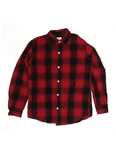 Pre-owned Gap Kids' Long Sleeve Button Down Shirt In Red