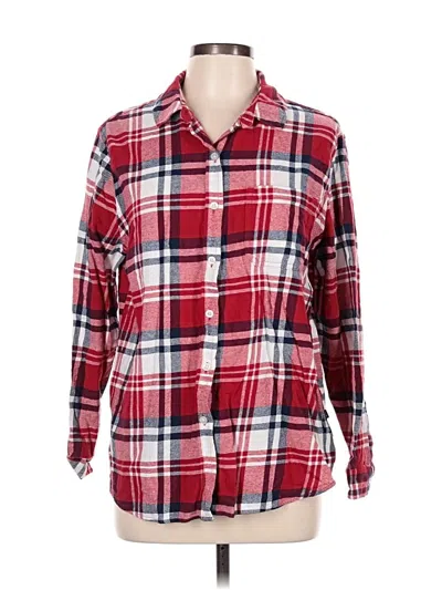 Pre-owned Gap Long Sleeve Button Down Shirt In Red