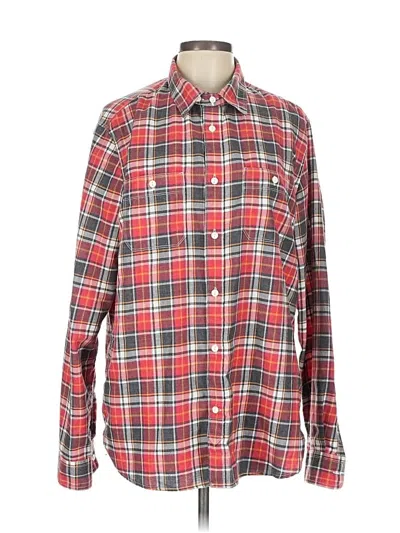 Pre-owned Gap Long Sleeve Button Down Shirt In Red