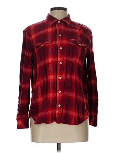 Pre-owned Gap Long Sleeve Button Down Shirt In Red