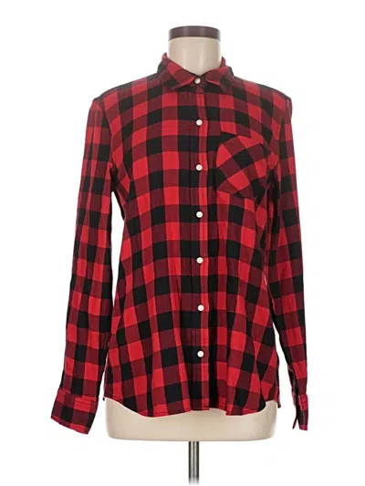 Pre-owned Gap Long Sleeve Button Down Shirt In Red