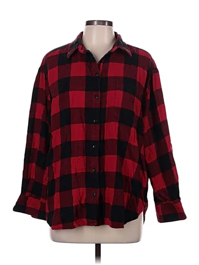 Pre-owned Gap Long Sleeve Button Down Shirt In Red