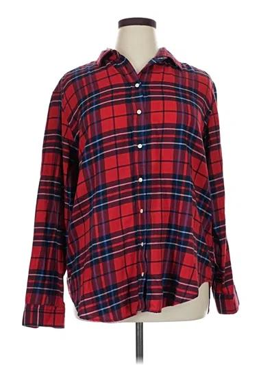 Pre-owned Gap Long Sleeve Button Down Shirt In Red