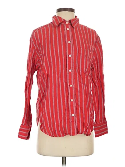 Pre-owned Gap Long Sleeve Button Down Shirt In Red