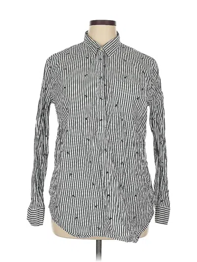 Pre-owned Gap Long Sleeve Button Down Shirt In Silver