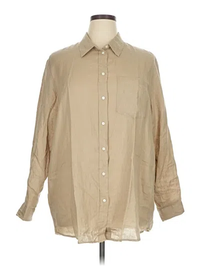 Pre-owned Gap Long Sleeve Button Down Shirt In Tan