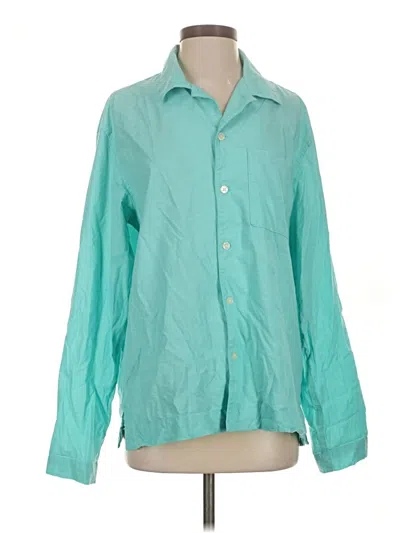 Pre-owned Gap Long Sleeve Button Down Shirt In Teal