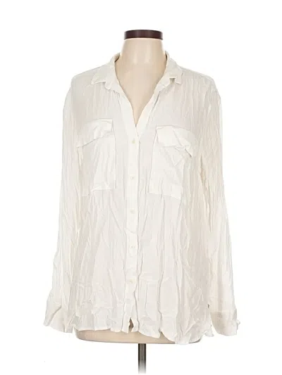 Pre-owned Gap Long Sleeve Button Down Shirt In White