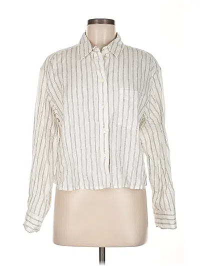 Pre-owned Gap Long Sleeve Button Down Shirt In White
