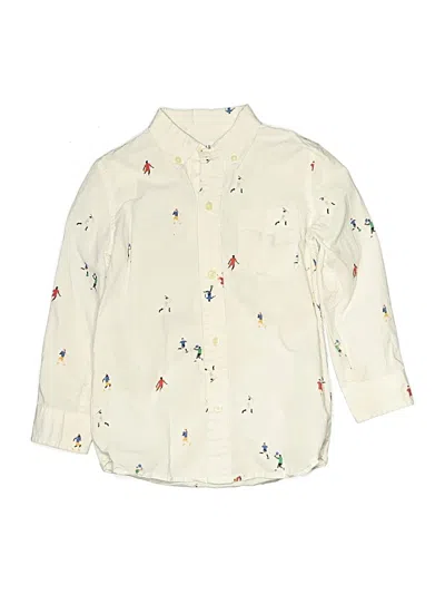 Pre-owned Gap Kids' Long Sleeve Button Down Shirt In White