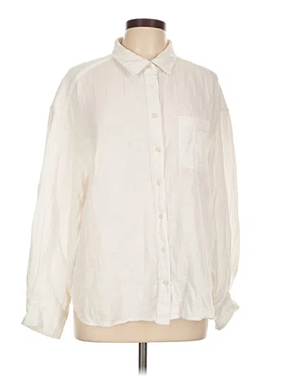 Pre-owned Gap Long Sleeve Button Down Shirt In White