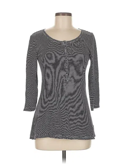 Pre-owned Gap Long Sleeve Henley Shirt In Black