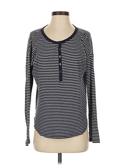 Pre-owned Gap Long Sleeve Henley Shirt In Black