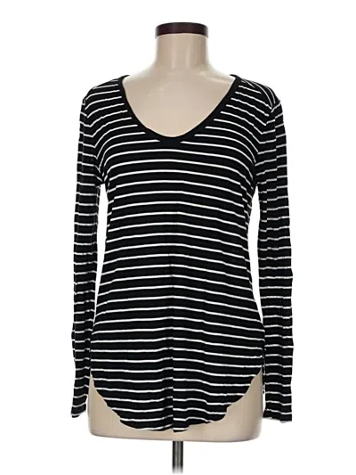 Pre-owned Gap Long Sleeve Henley Shirt In Black
