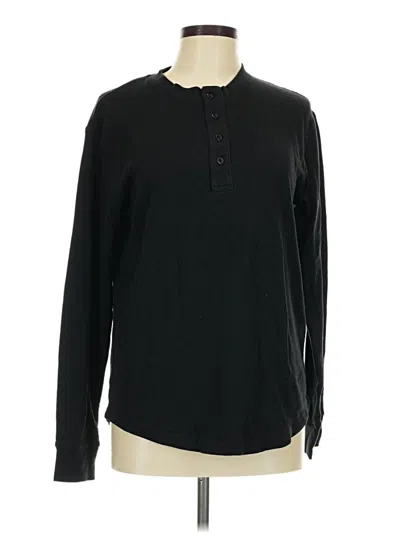 Pre-owned Gap Long Sleeve Henley Shirt In Black