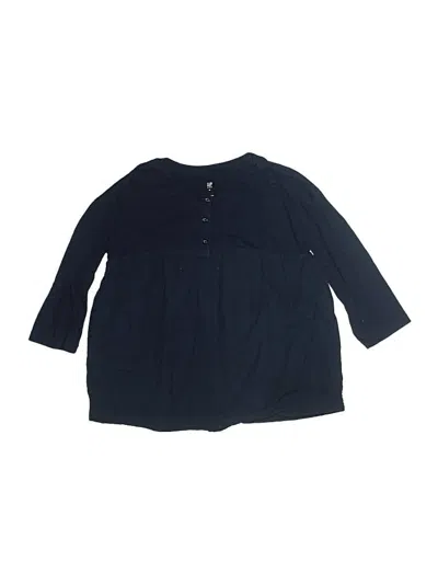 Pre-owned Gap Kids' Long Sleeve Henley Shirt In Blue