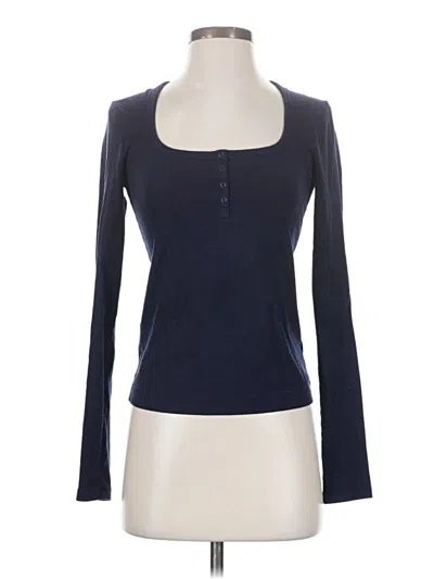 Pre-owned Gap Long Sleeve Henley Shirt In Blue