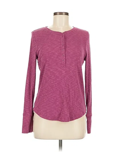 Pre-owned Gap Long Sleeve Henley Shirt In Burgundy