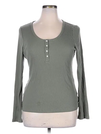 Pre-owned Gap Long Sleeve Henley Shirt In Gray