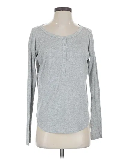 Pre-owned Gap Long Sleeve Henley Shirt In Gray