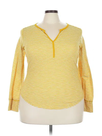 Pre-owned Gap Long Sleeve Henley Shirt In Yellow