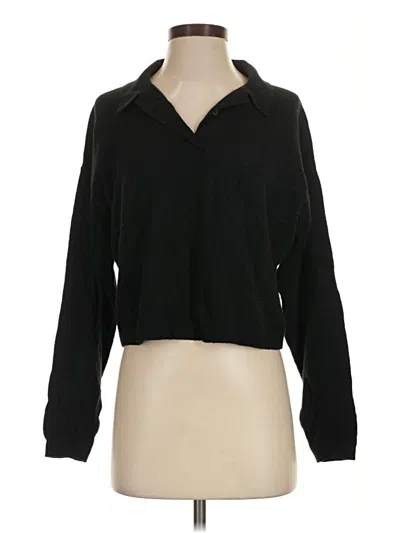 Pre-owned Gap Long Sleeve Polo Shirt In Black