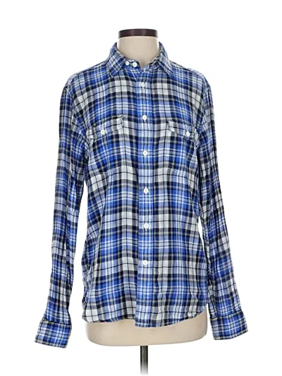 Pre-owned Gap Long Sleeve Polo Shirt In Blue