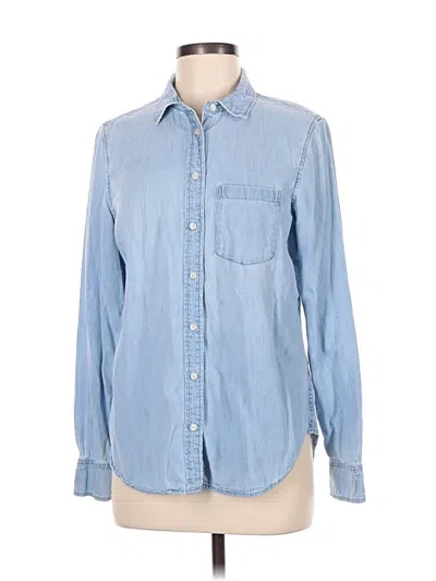 Pre-owned Gap Long Sleeve Polo Shirt In Blue