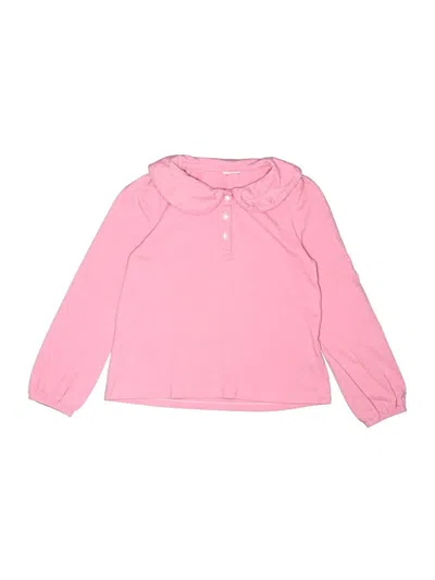 Pre-owned Gap Kids' Long Sleeve Polo Shirt In Pink