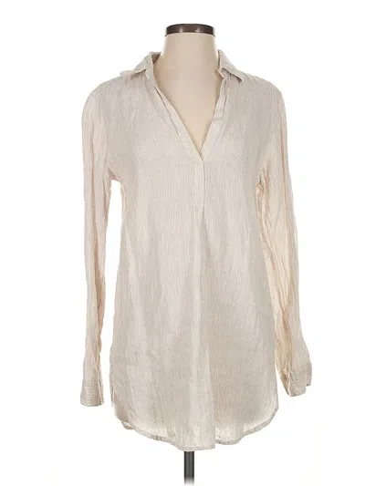 Pre-owned Gap Long Sleeve Polo Shirt In White