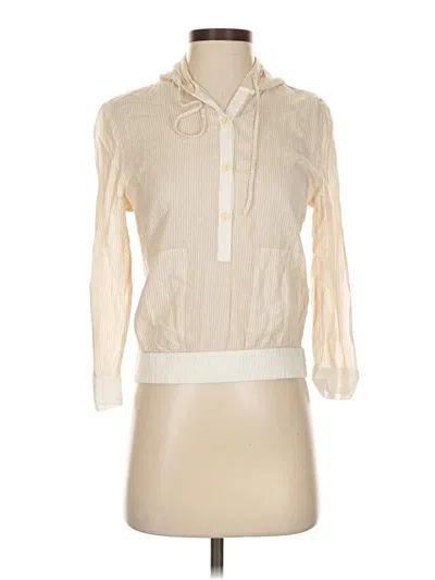 Pre-owned Gap Long Sleeve Polo Shirt In White