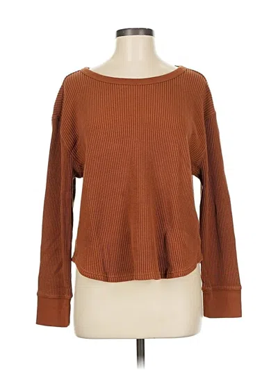 Pre-owned Gap Long Sleeve T-shirt In Brown