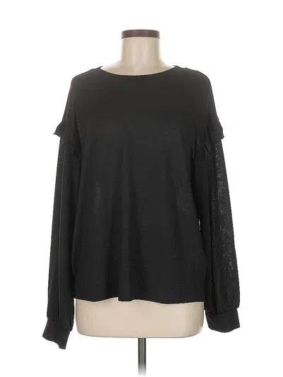 Pre-owned Gap Long Sleeve Top Black Cold Shoulder Neckline Tops