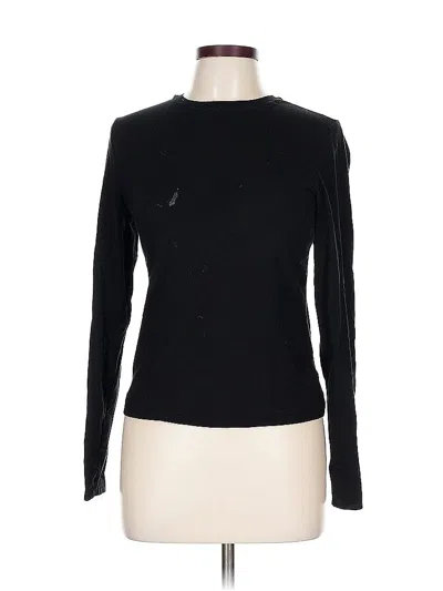 Pre-owned Gap Long Sleeve Top Black Crew Neck Tops