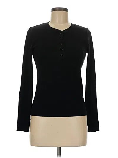 Pre-owned Gap Long Sleeve Top Black Crew Neck Tops
