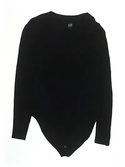 Pre-owned Gap Long Sleeve Top Black Crew Neck Tops