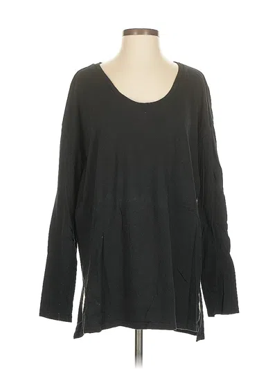 Pre-owned Gap Long Sleeve Top Black Scoop Neck Tops