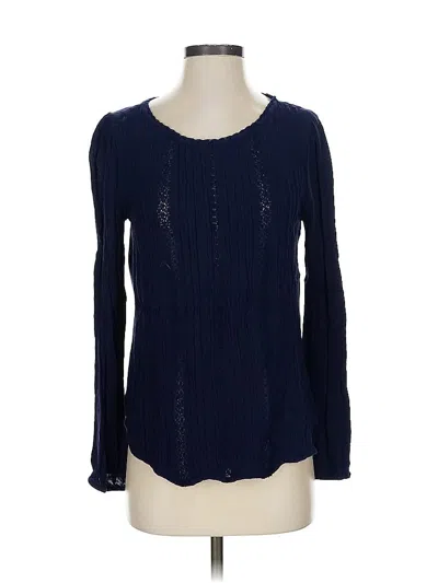 Pre-owned Gap Long Sleeve Top Blue Boatneck Tops