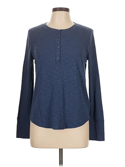 Pre-owned Gap Long Sleeve Top Blue Crew Neck Tops